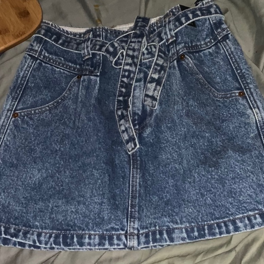 Jean Skirt with tie in the front